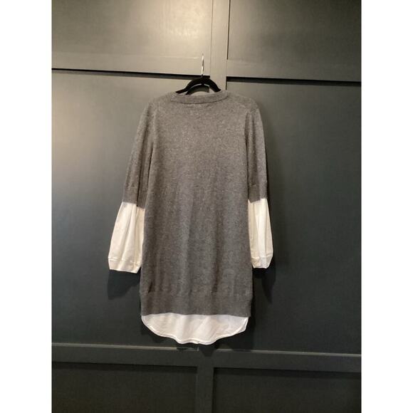 Revolve Brochu Walker Ebella longsleeve Layered cashmere wool Grey Shirt Dress M - Picture 2 of 14